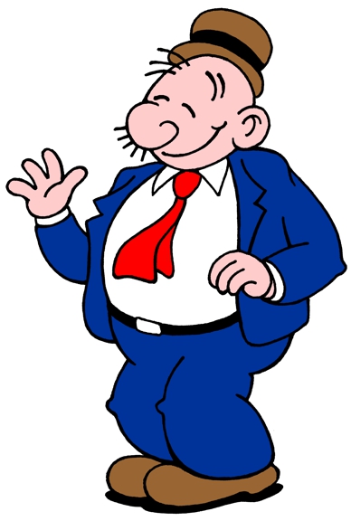 Wimpy character, color cartoon illustration by John Pritchett