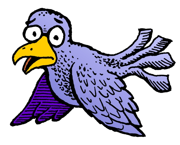 Bird cartoon illustration, worried bird character, whimsical, animal ...