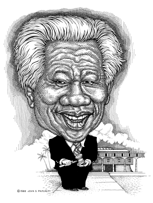 Richard, "Dickie" Wong, Estate trustee, editorial cartoon by