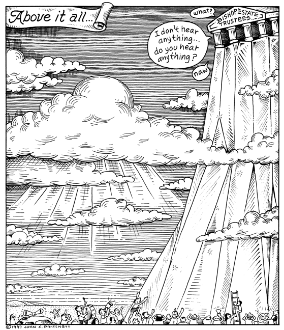 Estate Trustees, Hawaii, editorial cartoon by John Pritchett