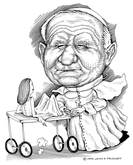Pope John Paul Ii Caricature Pope Image Cartoon Catholic Religion