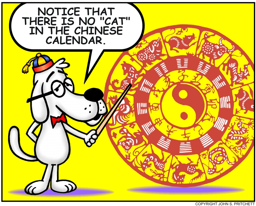 Year Of The Dog 2018 Chinese Calendar Animal Is Dog No Cat In Chinese