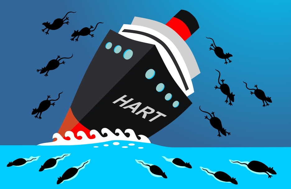 Honolulu Rail Cartoon Rats Abandon Sinking Hart Ship