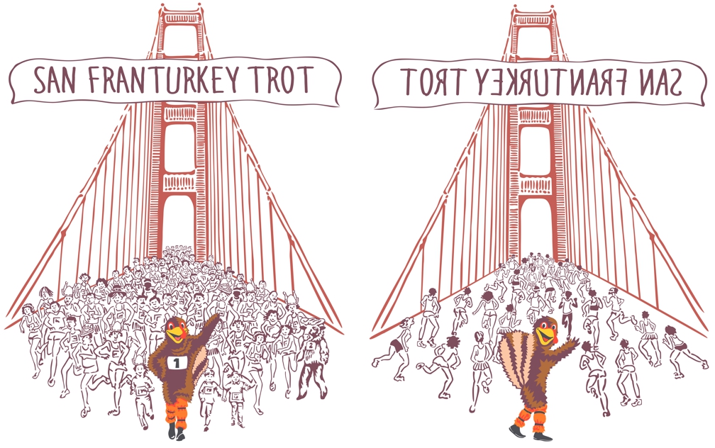 San Francisco Turkey Trot Thanksgiving Tshirt design 2022, color